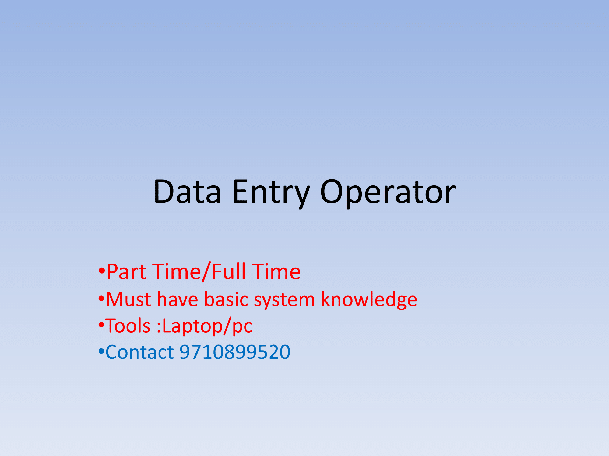 Home Based Data entry Job